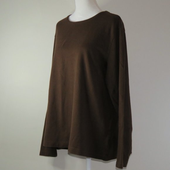 Croft & Borrow Women's Brown Long Sleeve Pullover Top Size 3X (C548) - Picture 4 of 6